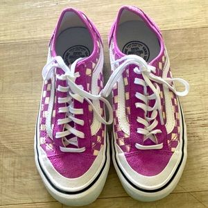 Brand new purple checkerboard vans.